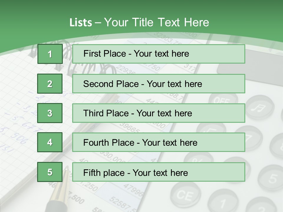 A Calculator Sitting On Top Of A Desk Next To A Pen PowerPoint Template