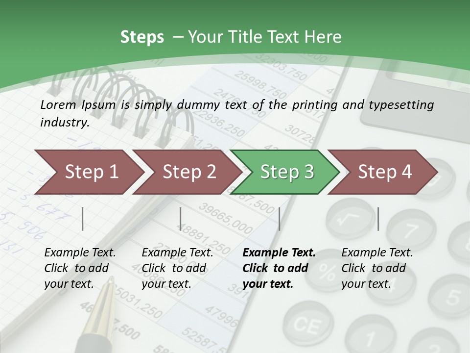A Calculator Sitting On Top Of A Desk Next To A Pen PowerPoint Template
