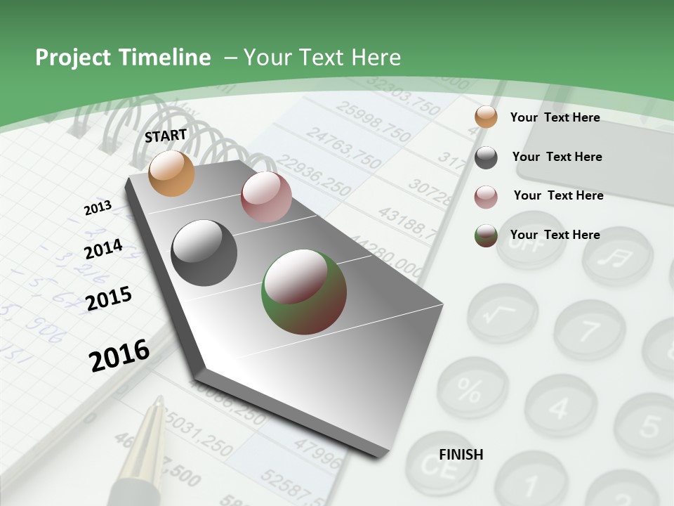 A Calculator Sitting On Top Of A Desk Next To A Pen PowerPoint Template