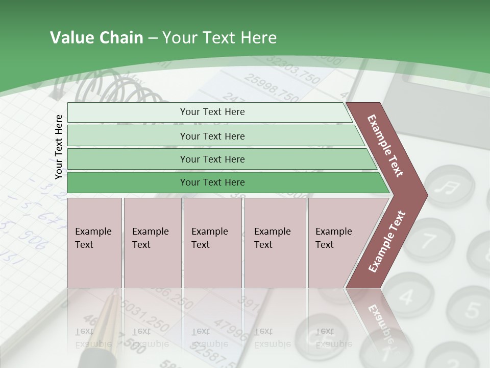 A Calculator Sitting On Top Of A Desk Next To A Pen PowerPoint Template