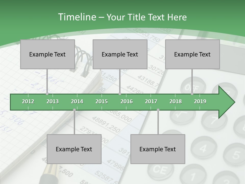 A Calculator Sitting On Top Of A Desk Next To A Pen PowerPoint Template
