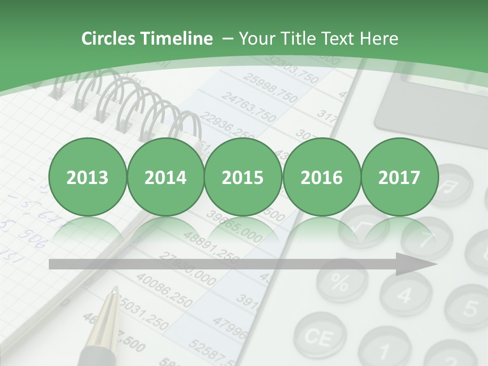 A Calculator Sitting On Top Of A Desk Next To A Pen PowerPoint Template