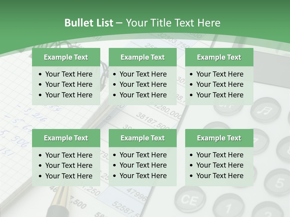 A Calculator Sitting On Top Of A Desk Next To A Pen PowerPoint Template