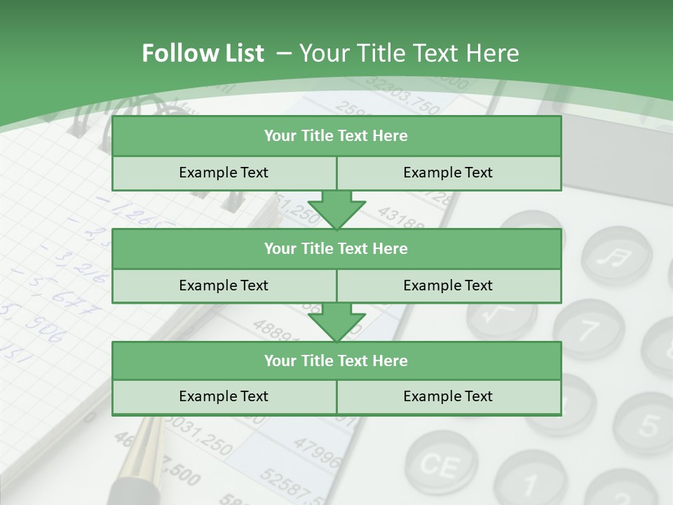 A Calculator Sitting On Top Of A Desk Next To A Pen PowerPoint Template