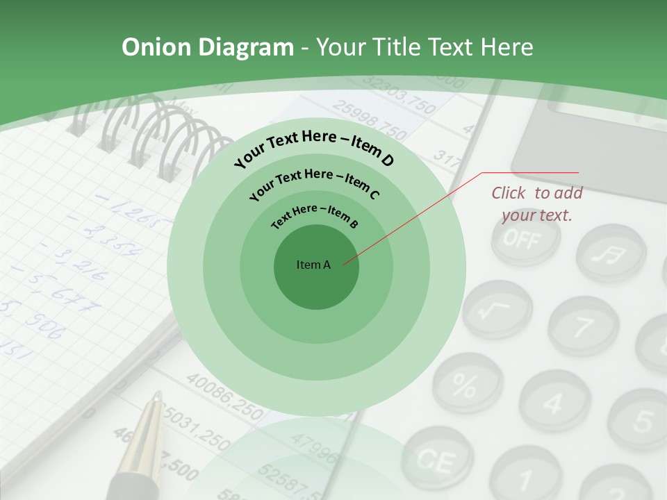 A Calculator Sitting On Top Of A Desk Next To A Pen PowerPoint Template