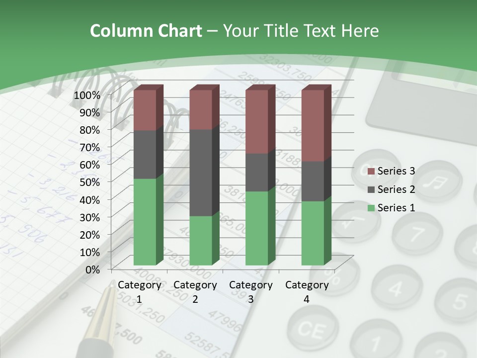 A Calculator Sitting On Top Of A Desk Next To A Pen PowerPoint Template