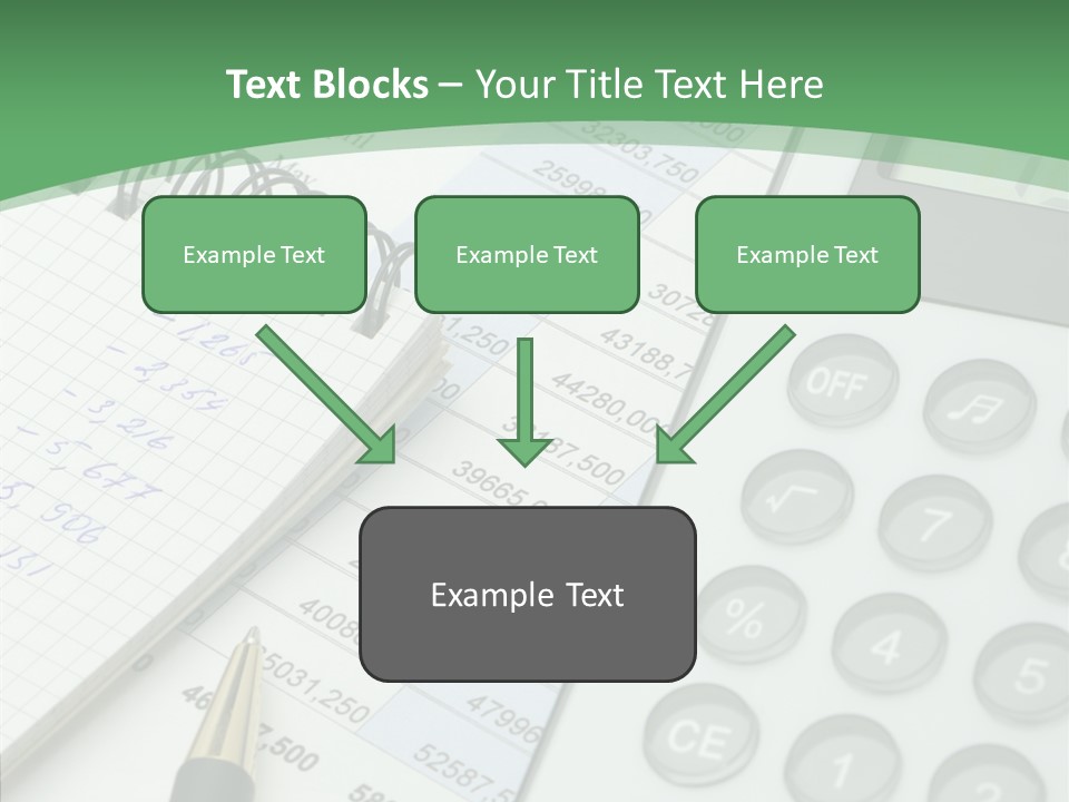 A Calculator Sitting On Top Of A Desk Next To A Pen PowerPoint Template