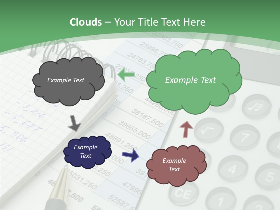 A Calculator Sitting On Top Of A Desk Next To A Pen PowerPoint Template