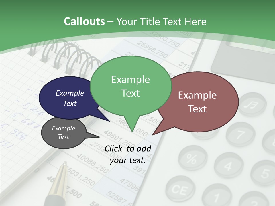 A Calculator Sitting On Top Of A Desk Next To A Pen PowerPoint Template
