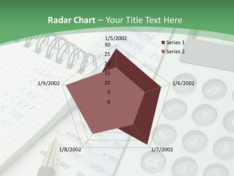 A Calculator Sitting On Top Of A Desk Next To A Pen PowerPoint Template