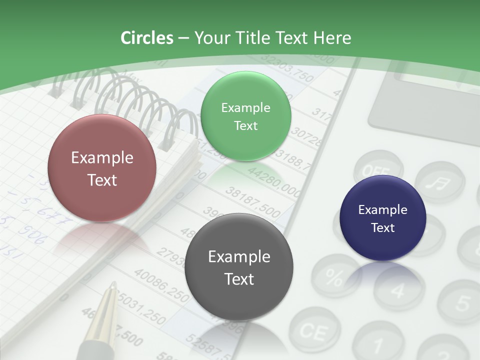 A Calculator Sitting On Top Of A Desk Next To A Pen PowerPoint Template