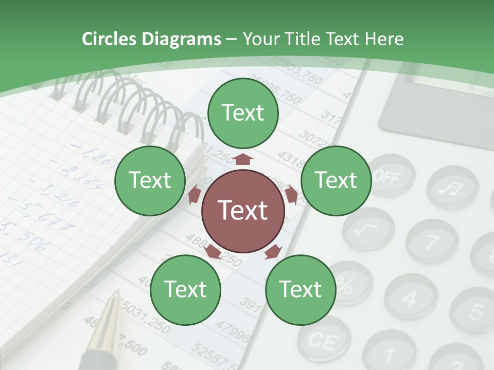 A Calculator Sitting On Top Of A Desk Next To A Pen PowerPoint Template