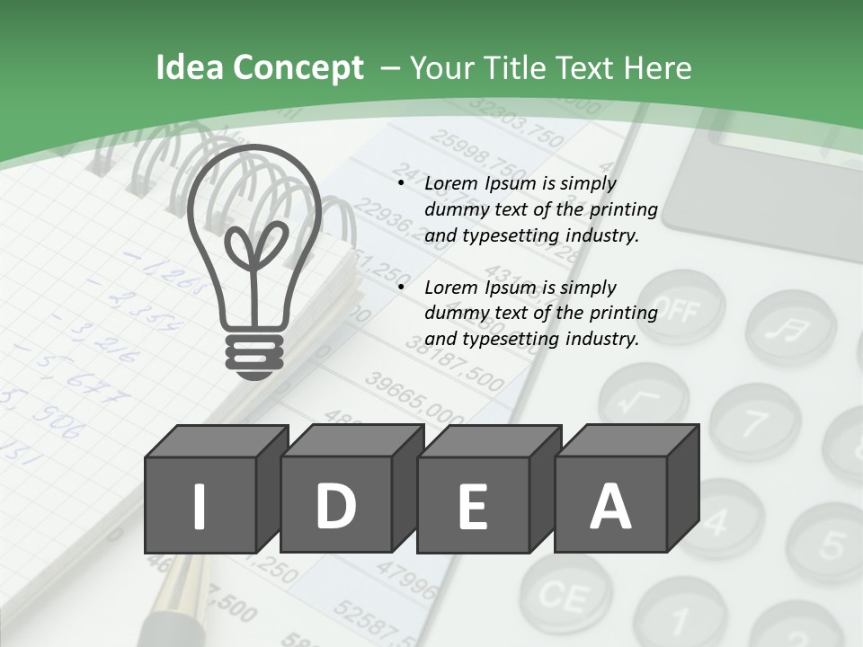 A Calculator Sitting On Top Of A Desk Next To A Pen PowerPoint Template