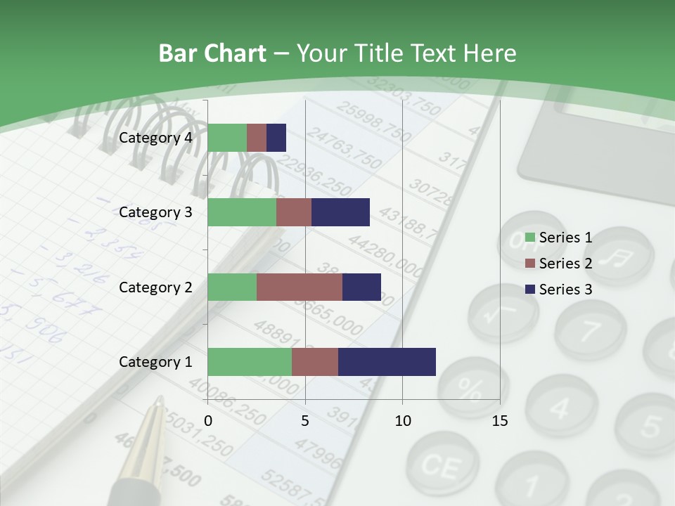 A Calculator Sitting On Top Of A Desk Next To A Pen PowerPoint Template