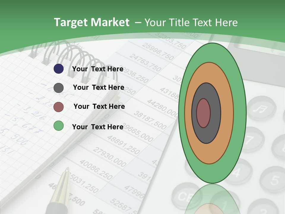 A Calculator Sitting On Top Of A Desk Next To A Pen PowerPoint Template