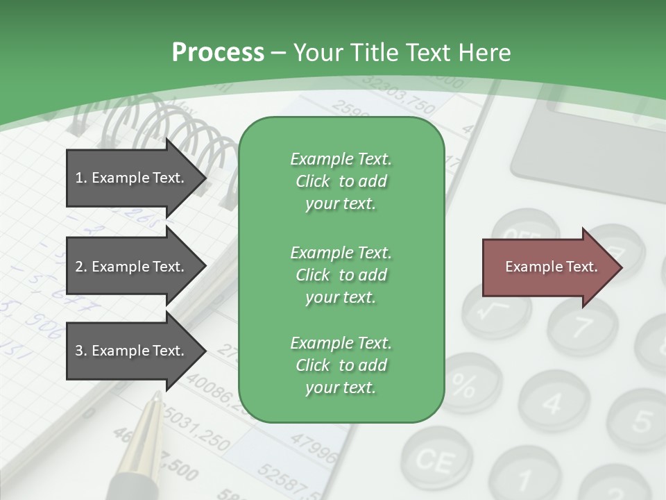 A Calculator Sitting On Top Of A Desk Next To A Pen PowerPoint Template