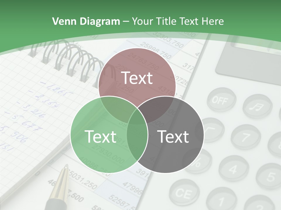 A Calculator Sitting On Top Of A Desk Next To A Pen PowerPoint Template