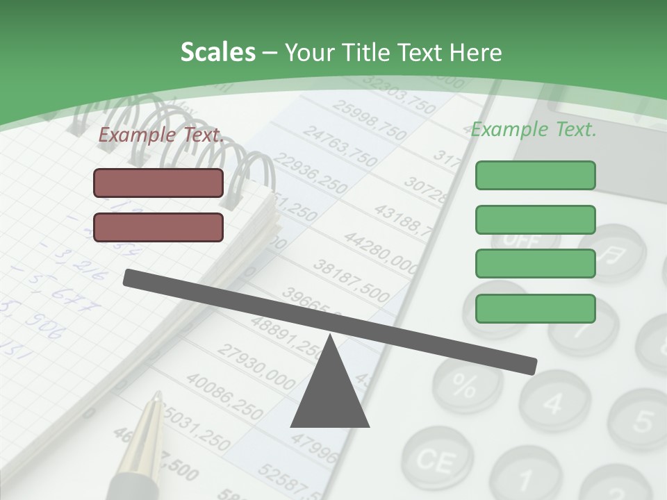 A Calculator Sitting On Top Of A Desk Next To A Pen PowerPoint Template