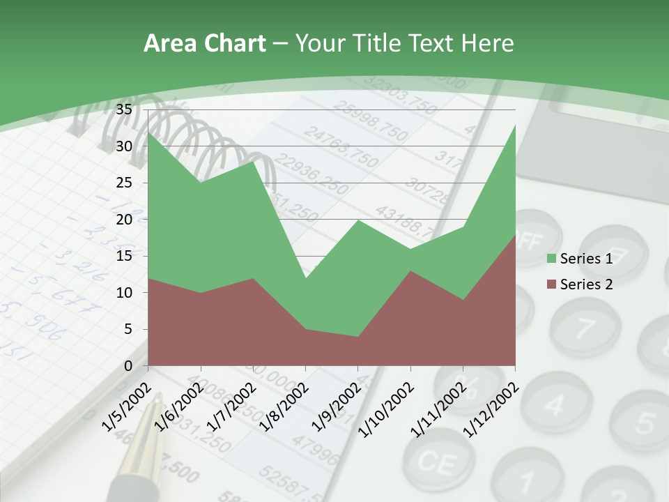 A Calculator Sitting On Top Of A Desk Next To A Pen PowerPoint Template