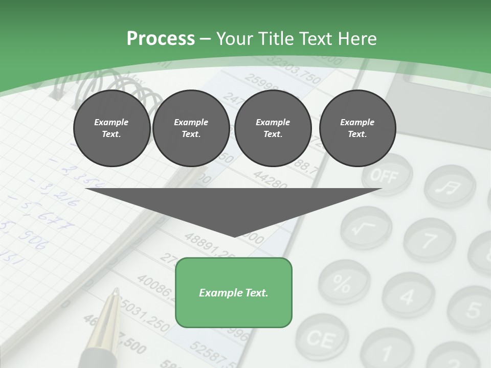 A Calculator Sitting On Top Of A Desk Next To A Pen PowerPoint Template