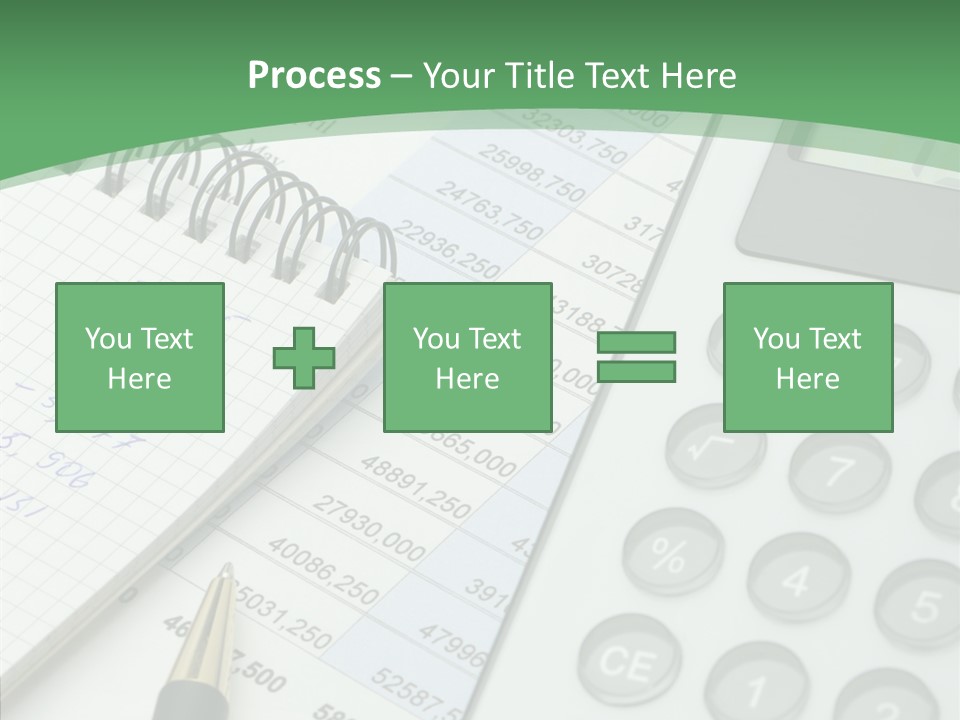 A Calculator Sitting On Top Of A Desk Next To A Pen PowerPoint Template