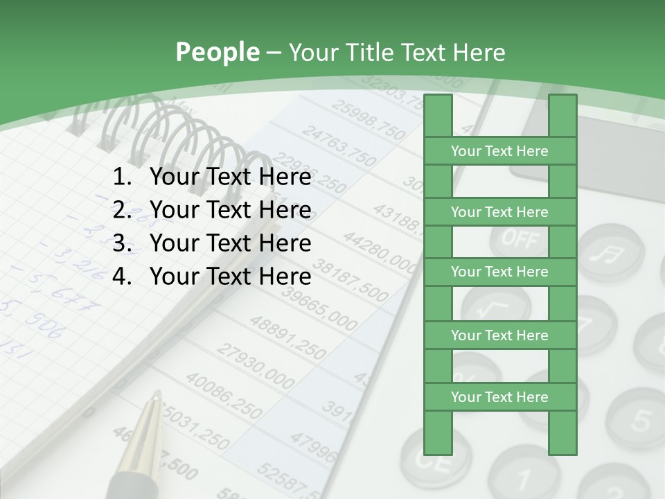 A Calculator Sitting On Top Of A Desk Next To A Pen PowerPoint Template