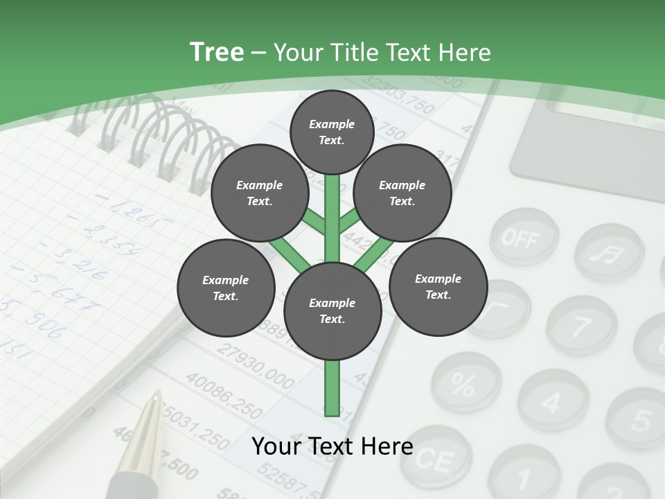 A Calculator Sitting On Top Of A Desk Next To A Pen PowerPoint Template