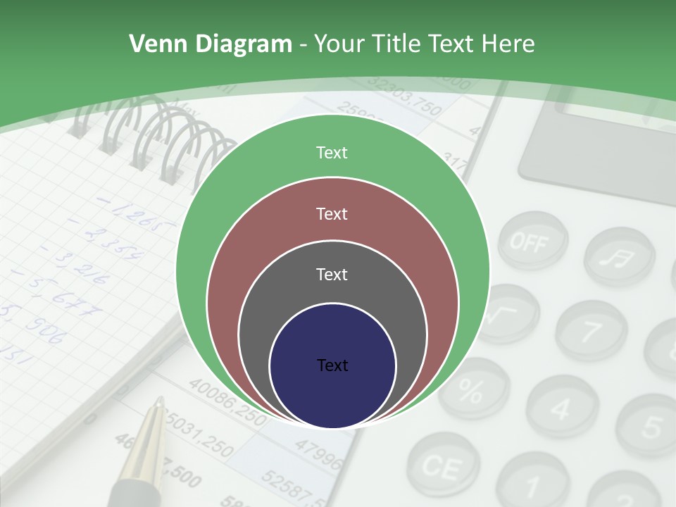 A Calculator Sitting On Top Of A Desk Next To A Pen PowerPoint Template