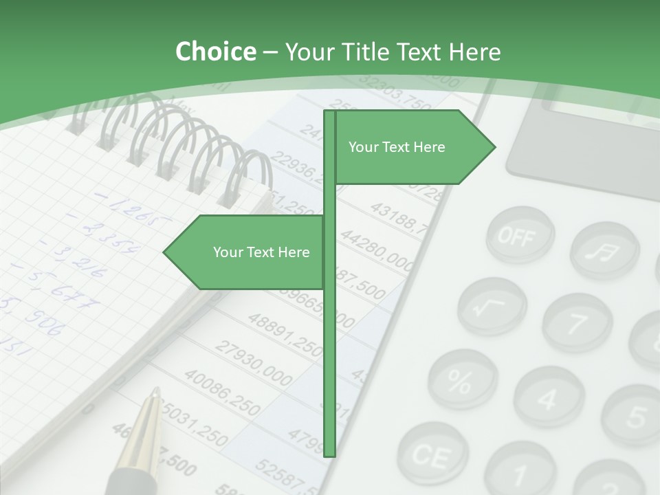 A Calculator Sitting On Top Of A Desk Next To A Pen PowerPoint Template