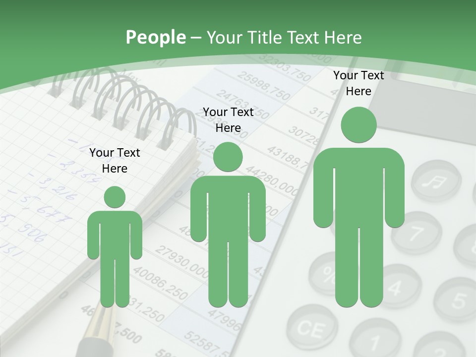 A Calculator Sitting On Top Of A Desk Next To A Pen PowerPoint Template