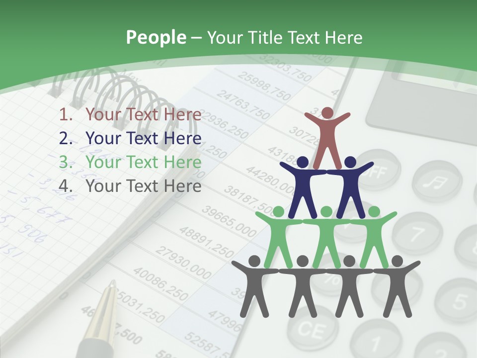A Calculator Sitting On Top Of A Desk Next To A Pen PowerPoint Template