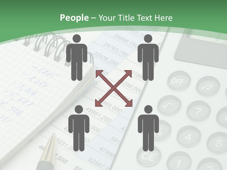 A Calculator Sitting On Top Of A Desk Next To A Pen PowerPoint Template