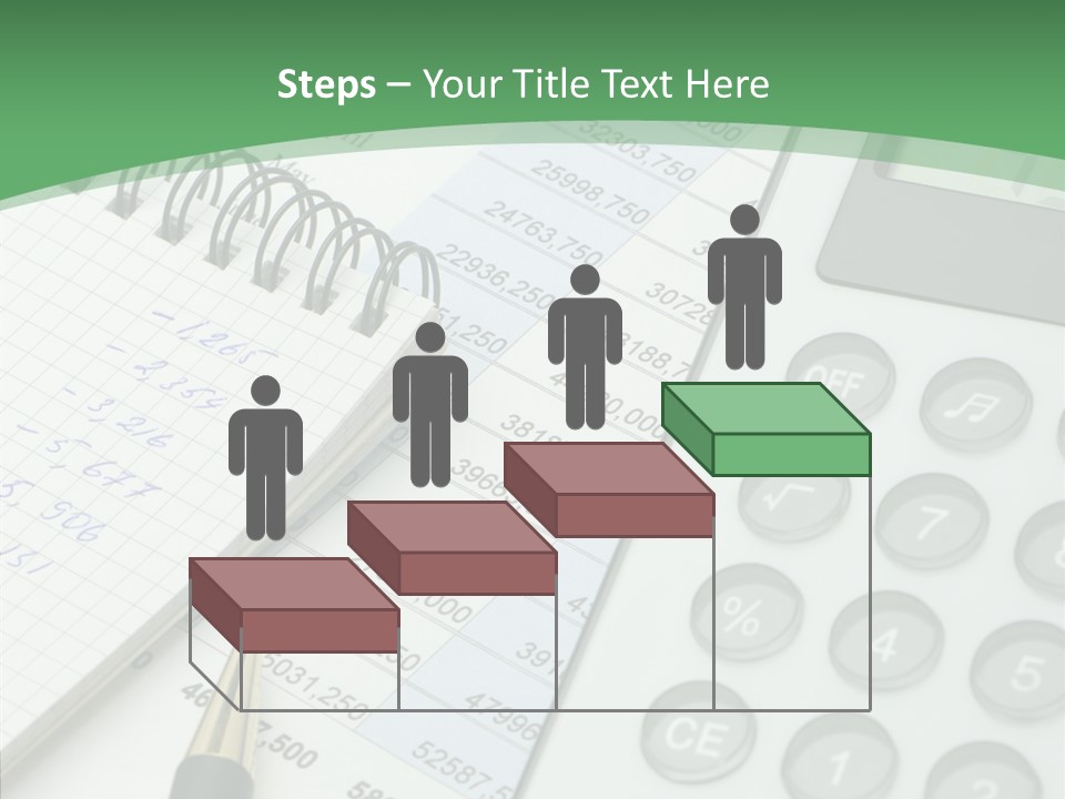 A Calculator Sitting On Top Of A Desk Next To A Pen PowerPoint Template