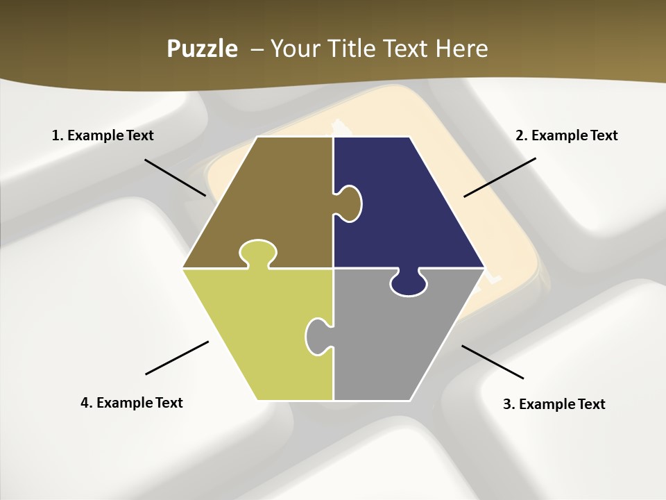 A Computer Keyboard With A Yellow Button On It PowerPoint Template
