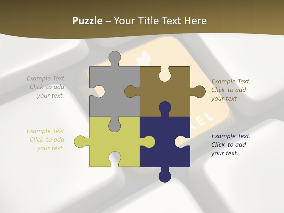 A Computer Keyboard With A Yellow Button On It PowerPoint Template