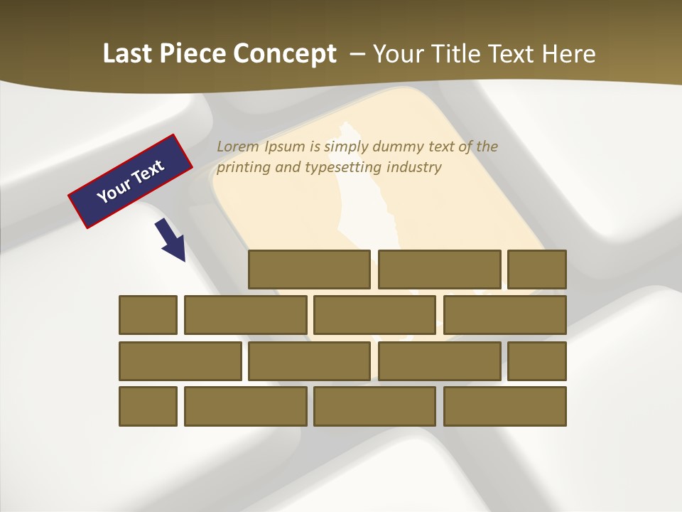 A Computer Keyboard With A Yellow Button On It PowerPoint Template
