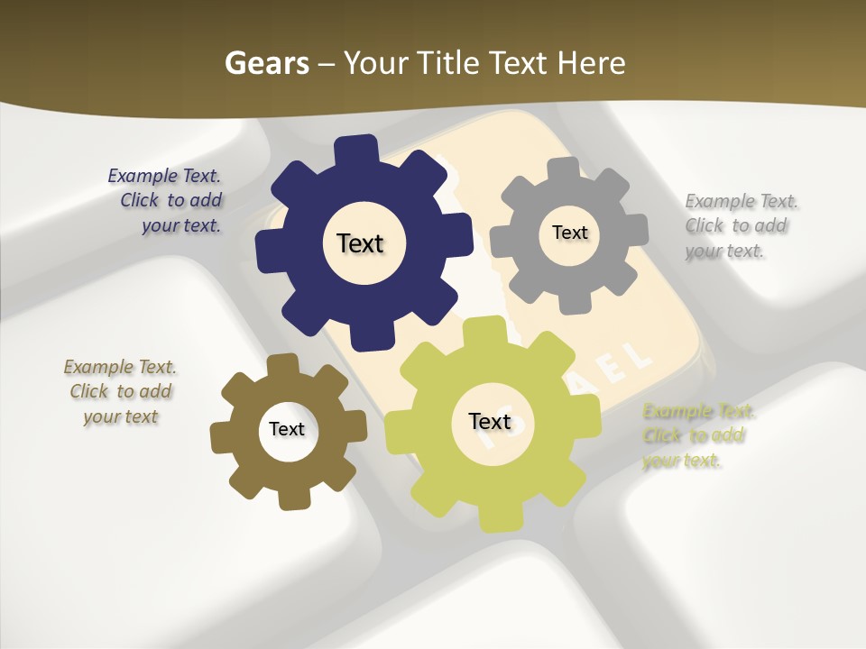 A Computer Keyboard With A Yellow Button On It PowerPoint Template