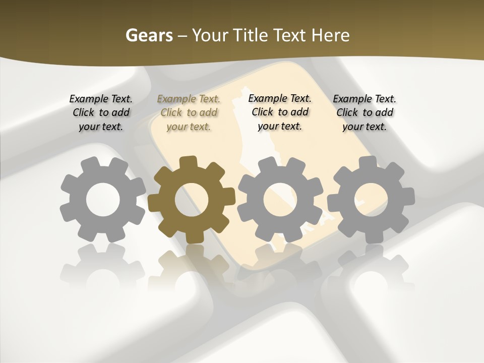 A Computer Keyboard With A Yellow Button On It PowerPoint Template