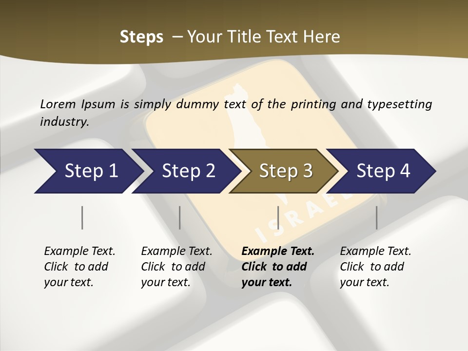 A Computer Keyboard With A Yellow Button On It PowerPoint Template