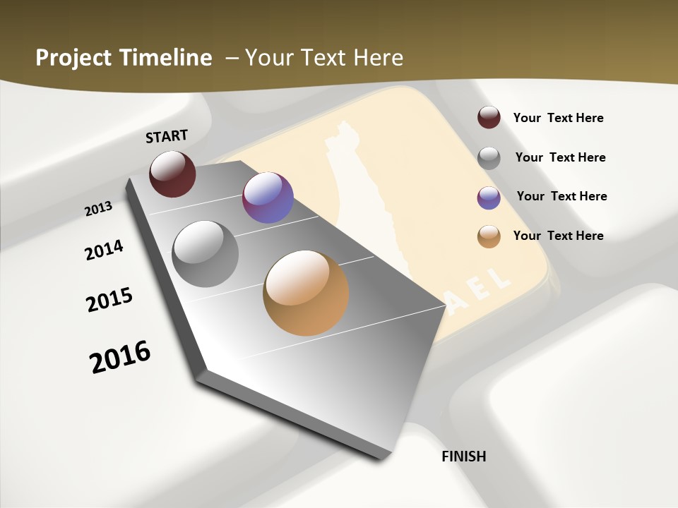 A Computer Keyboard With A Yellow Button On It PowerPoint Template