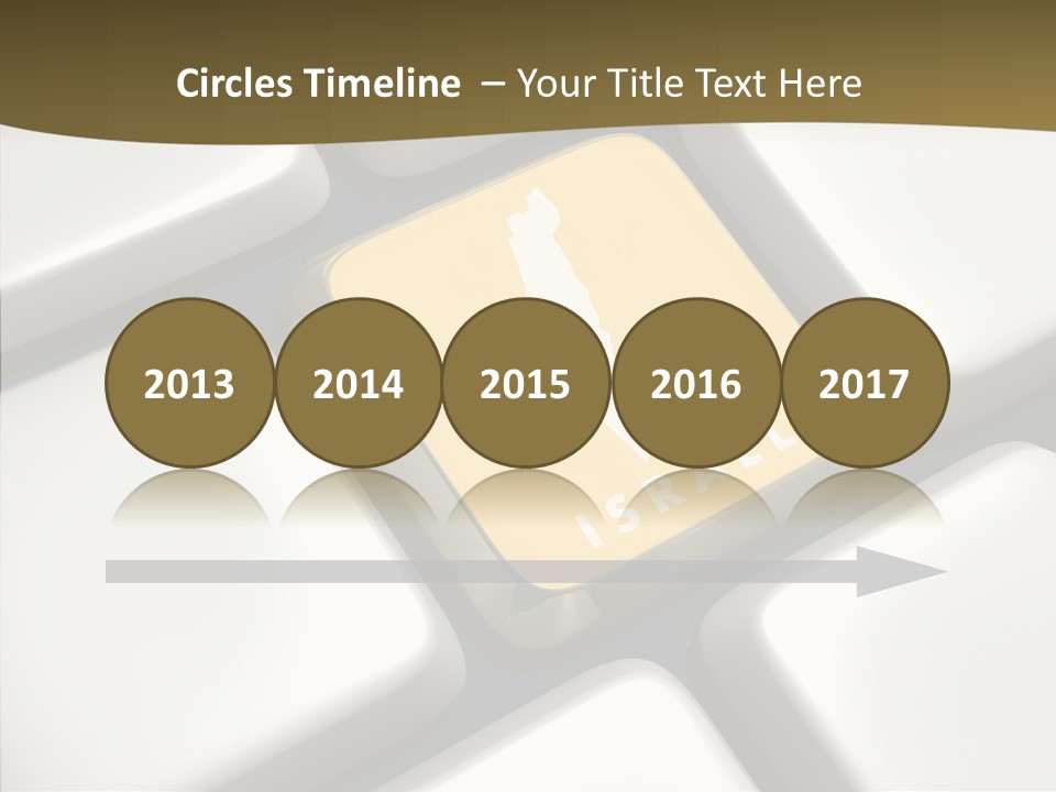 A Computer Keyboard With A Yellow Button On It PowerPoint Template