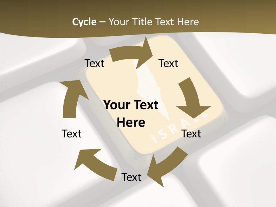 A Computer Keyboard With A Yellow Button On It PowerPoint Template