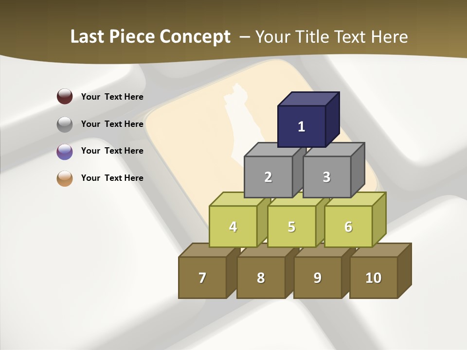 A Computer Keyboard With A Yellow Button On It PowerPoint Template