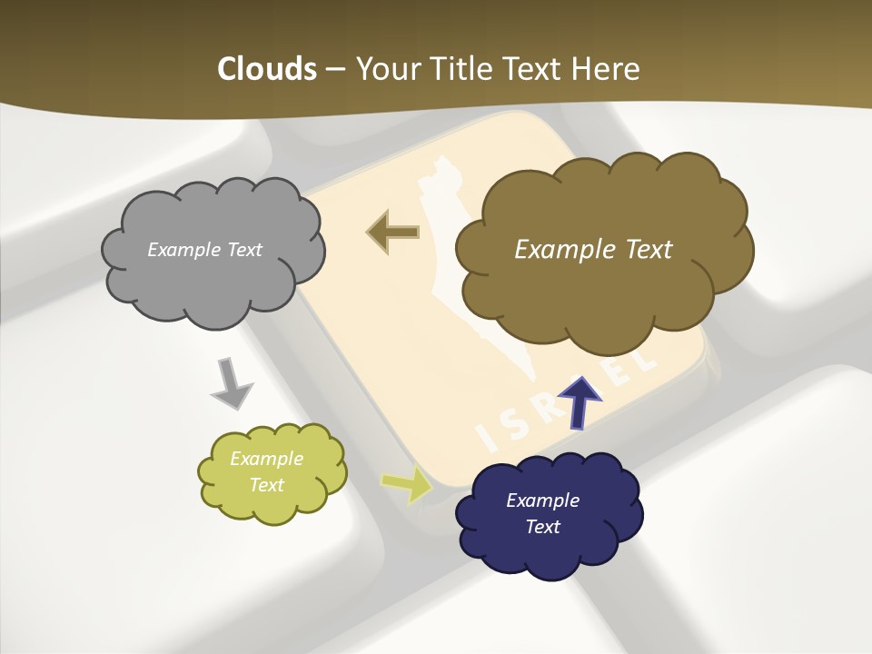 A Computer Keyboard With A Yellow Button On It PowerPoint Template
