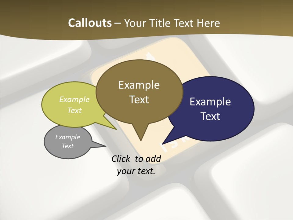 A Computer Keyboard With A Yellow Button On It PowerPoint Template
