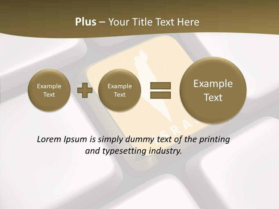 A Computer Keyboard With A Yellow Button On It PowerPoint Template