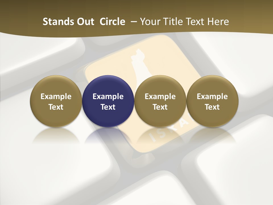 A Computer Keyboard With A Yellow Button On It PowerPoint Template