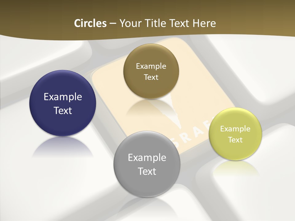 A Computer Keyboard With A Yellow Button On It PowerPoint Template