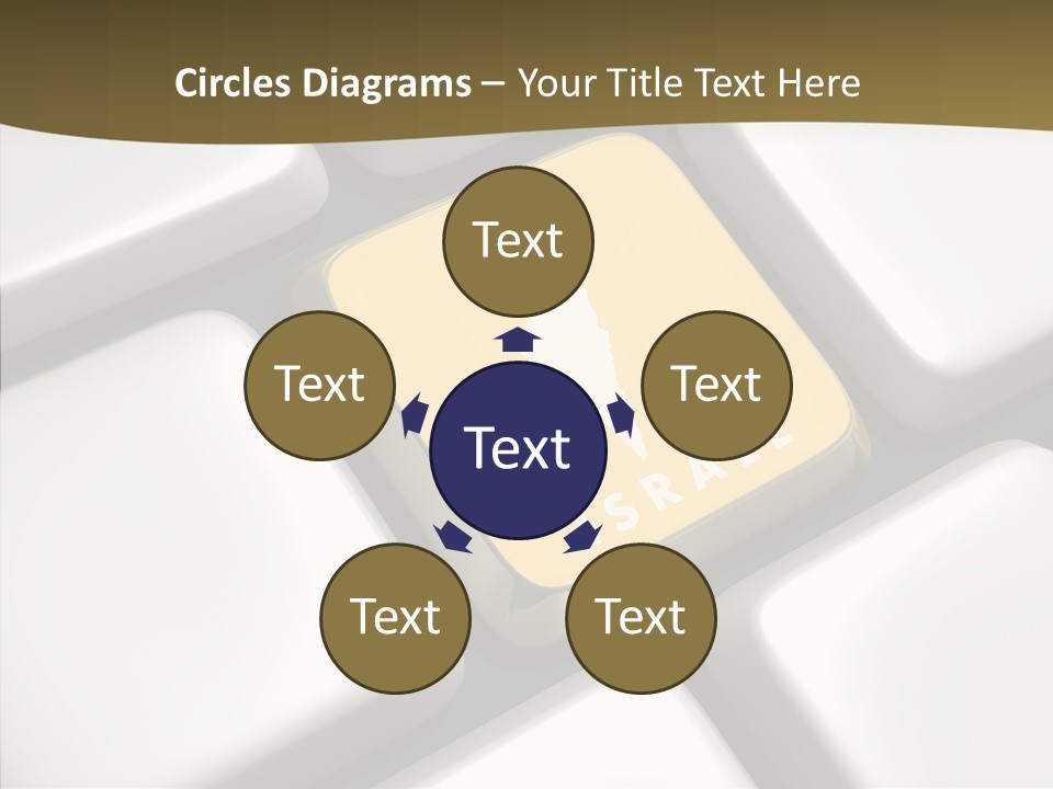 A Computer Keyboard With A Yellow Button On It PowerPoint Template