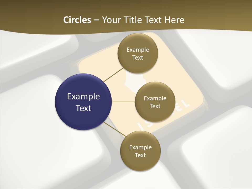 A Computer Keyboard With A Yellow Button On It PowerPoint Template